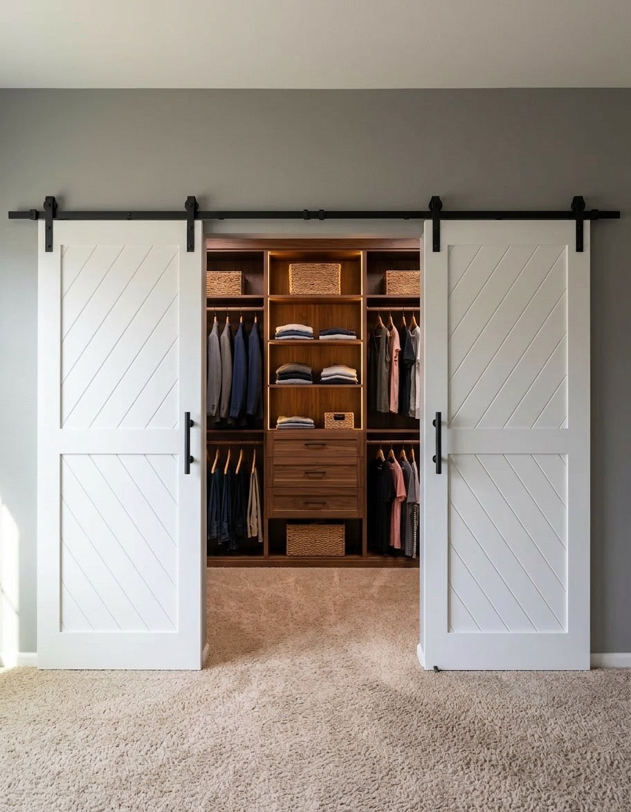 Framed Chevron Modern Barn Door
