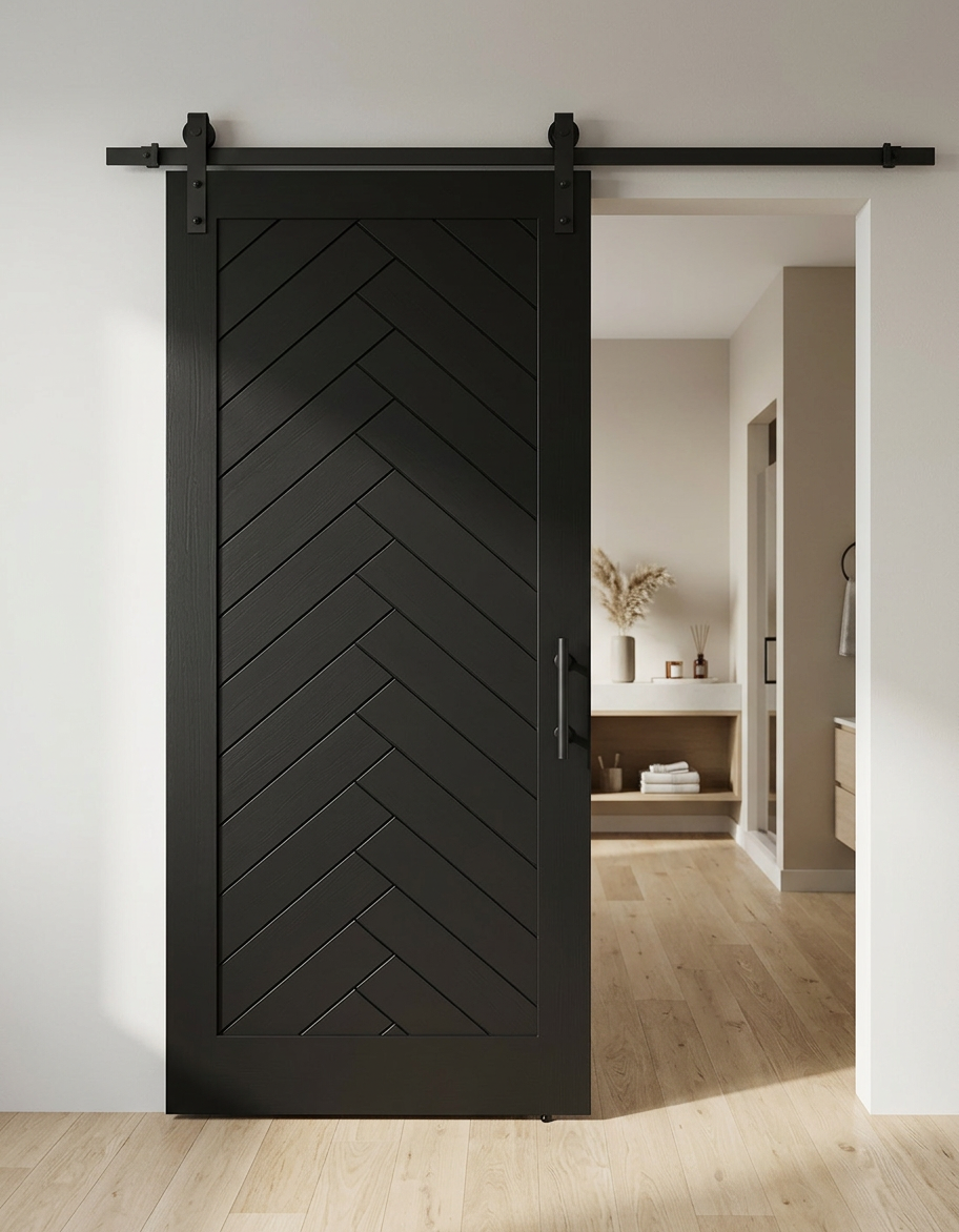San Marrow Herringbone Modern Barn Door