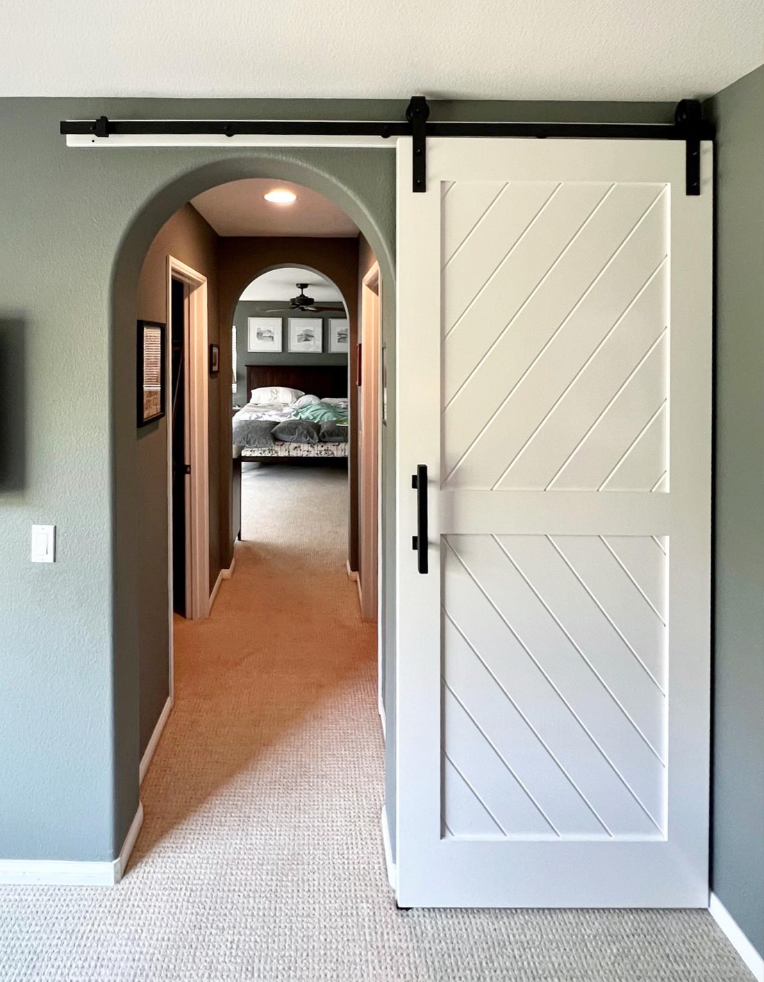 Framed Chevron Modern Barn Door