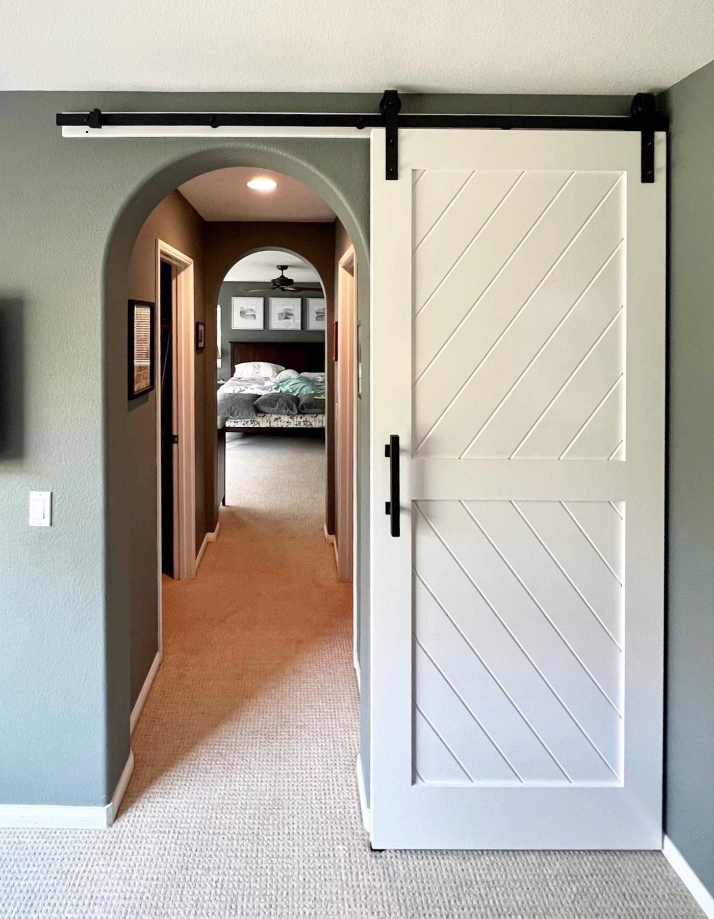 Framed Chevron Modern Barn Door