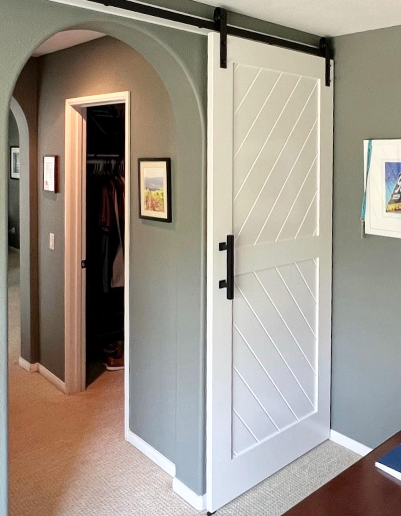 Framed Chevron Modern Barn Door