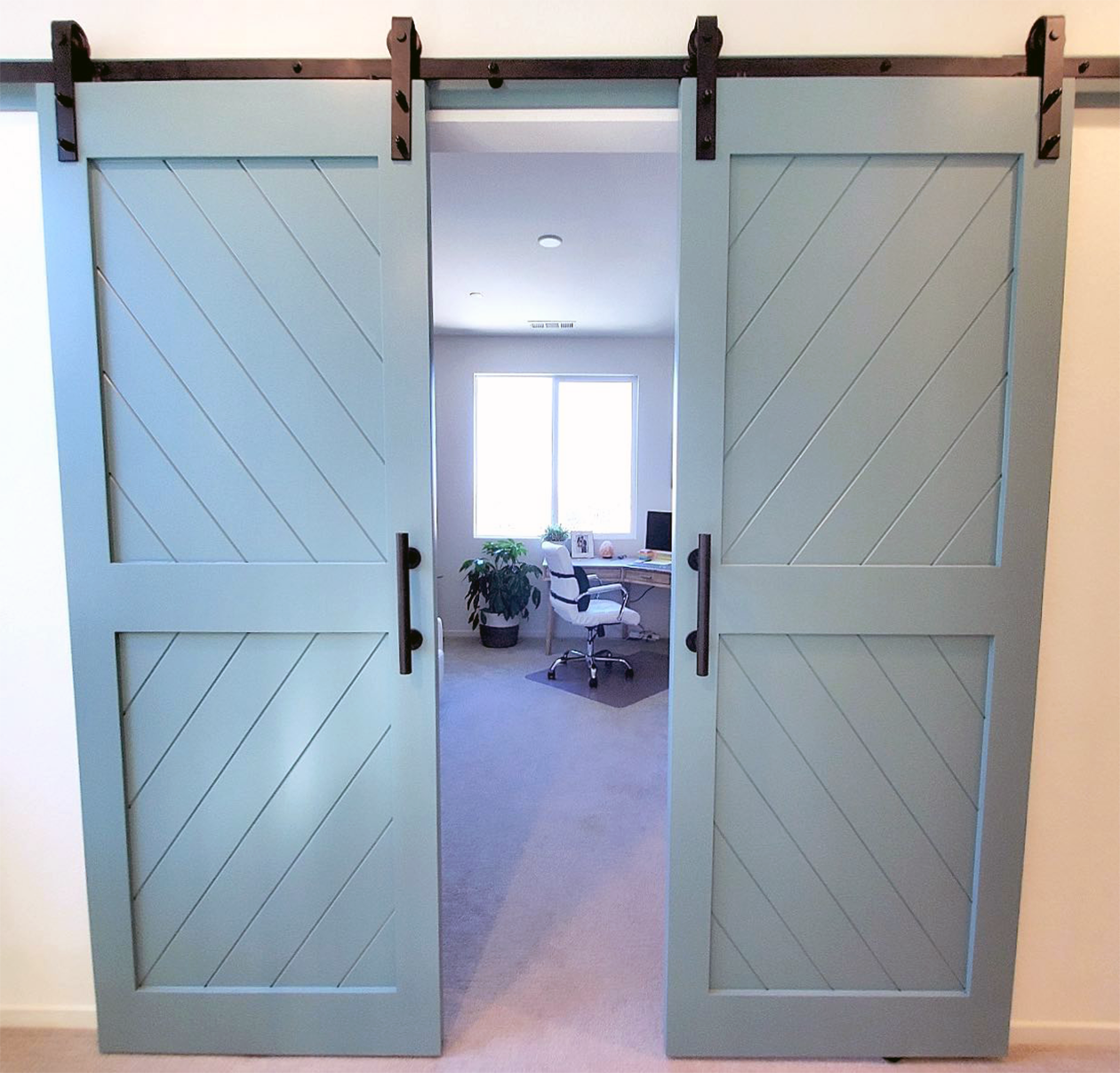 Framed Chevron Modern Barn Door