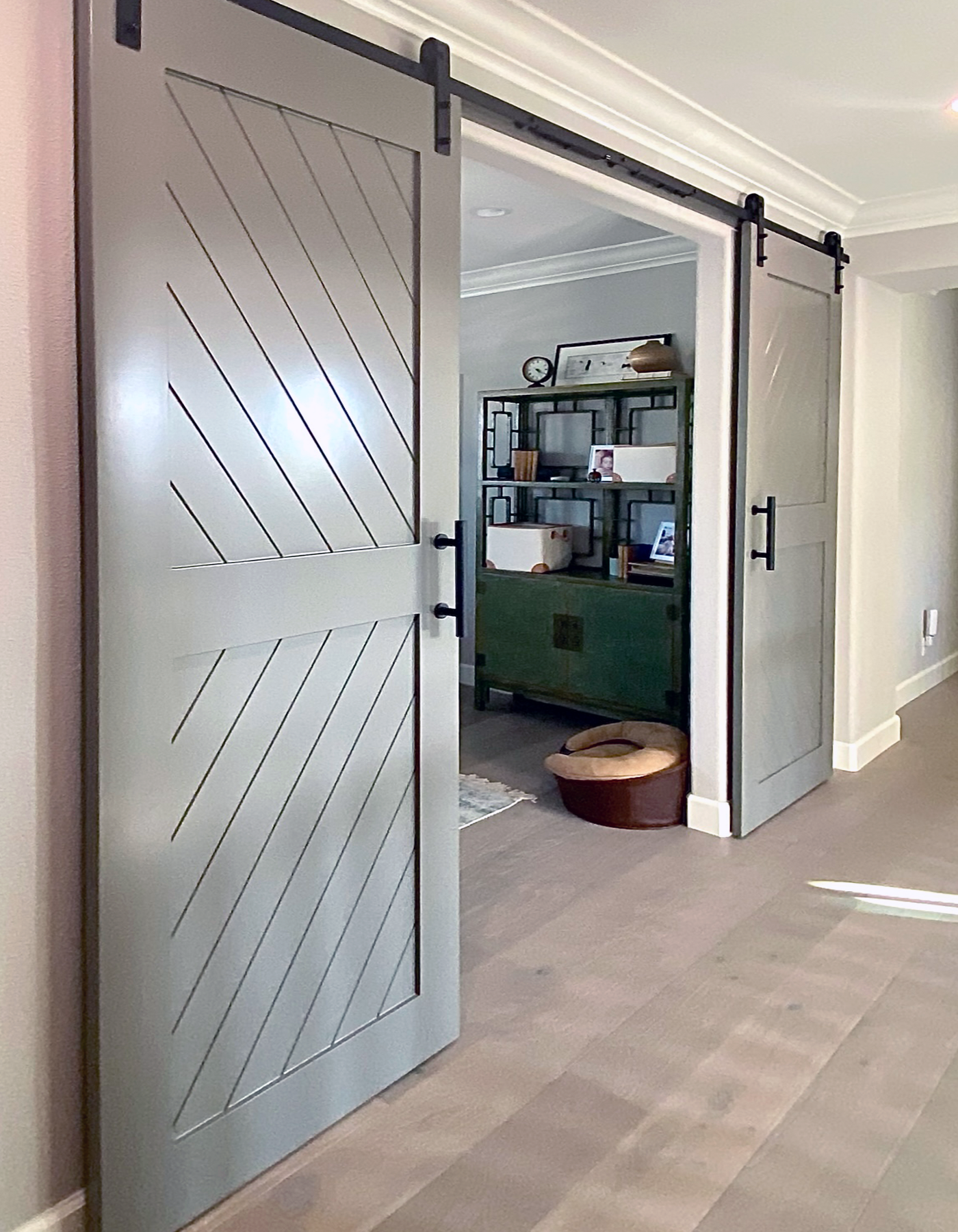 Framed Chevron Modern Barn Door