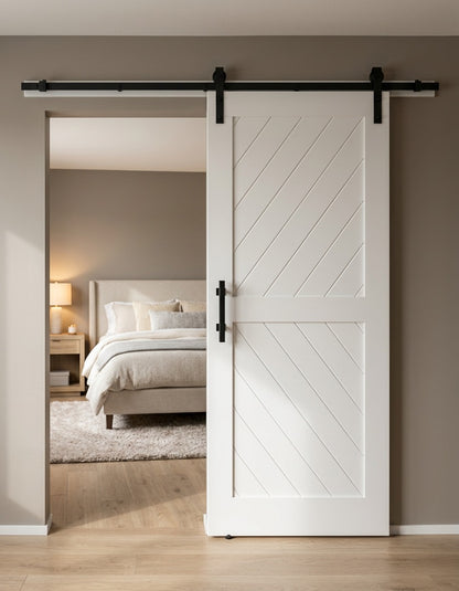 Framed Chevron Modern Barn Door