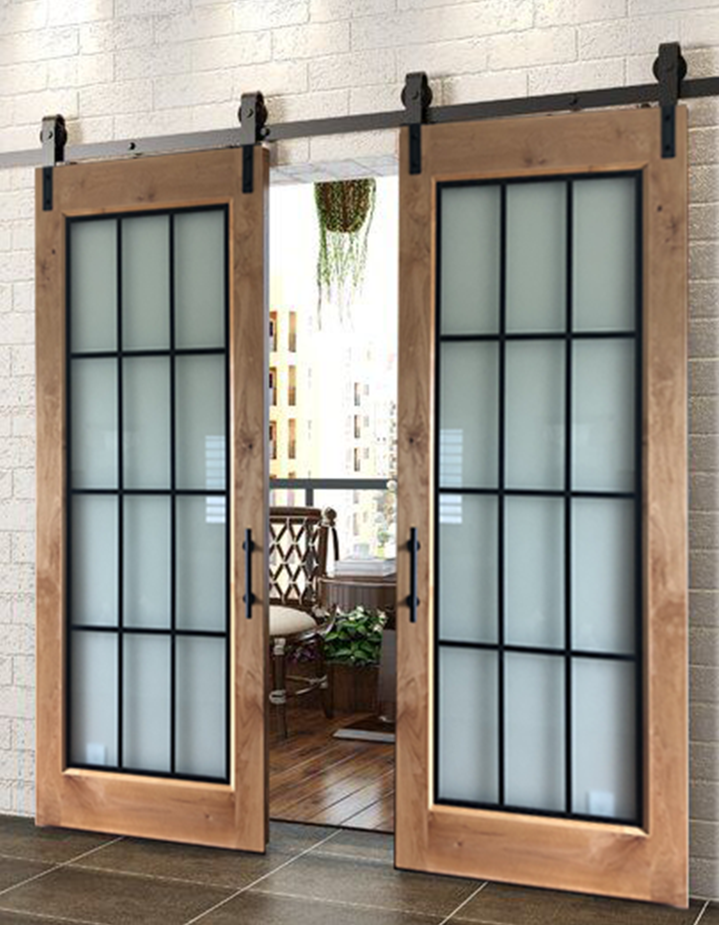 San Alcala Glass Barn Door