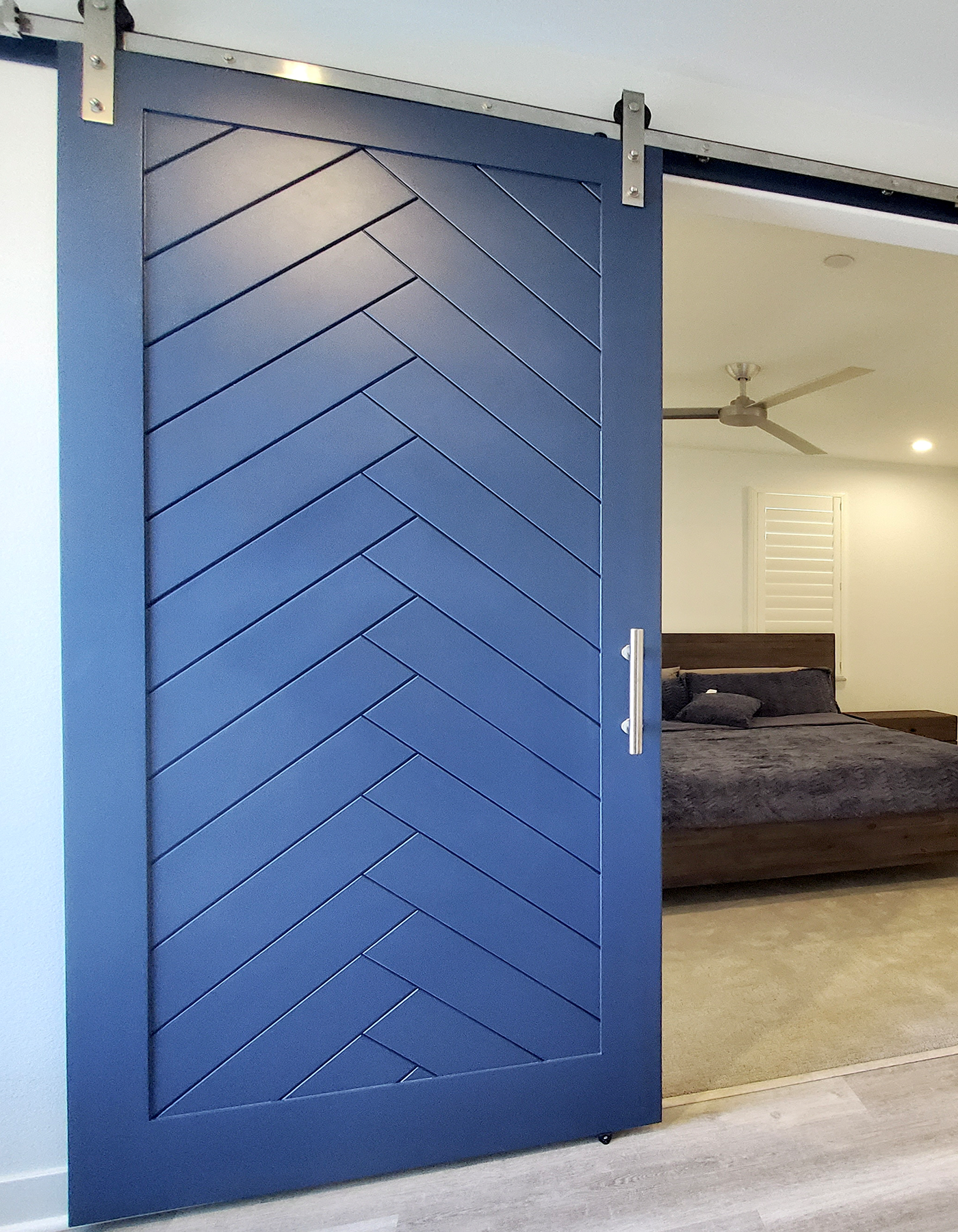 San Marrow Herringbone Modern Barn Door