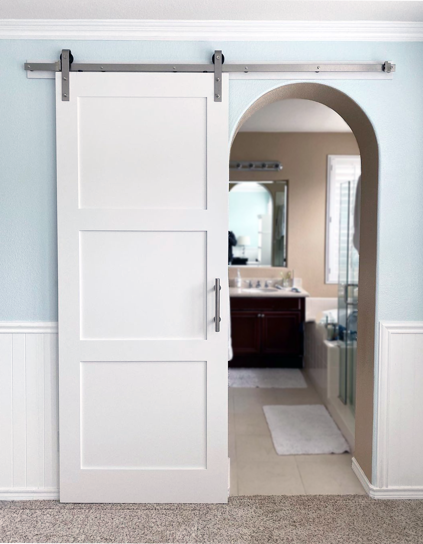 San Moderna 3-Panel Shaker Barn Door