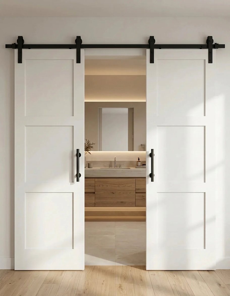 San Moderna 3-Panel Shaker Barn Door